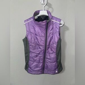 Title Nine Vest Women Purple Stretch Asymmetrical Full Zip Lightweight Sz Medium